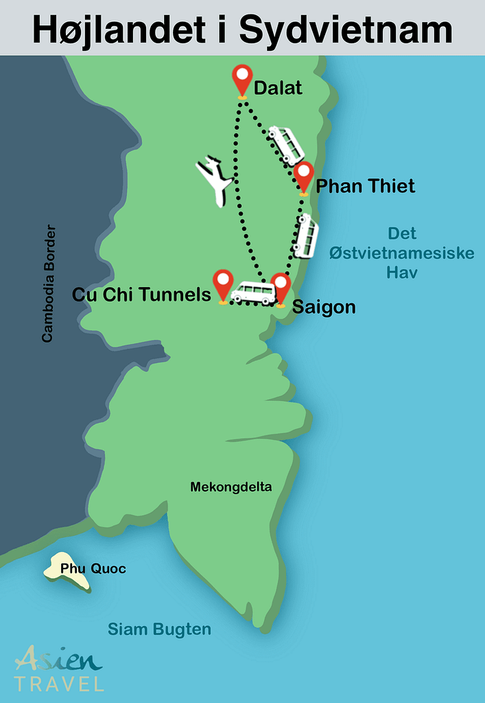 Map hojlandet i sydvietnam
